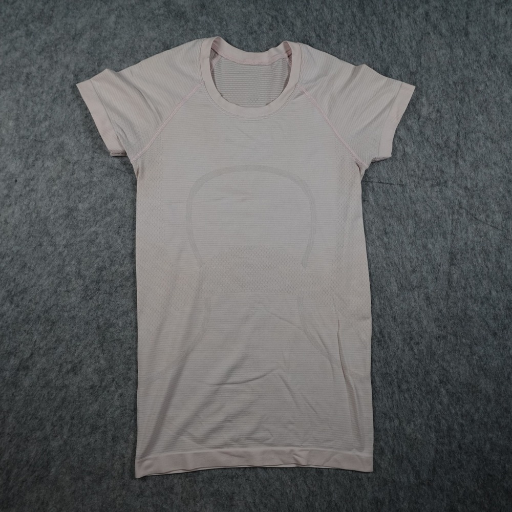 Lululemon Top Women 4 Pink Swiftly Tech Short Sleeve Crew Neck Hip Length Run